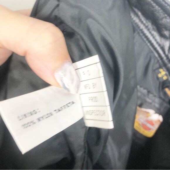 HARLEY DAVIDSON | Straight Leg Black Leather Pants Studded Women’s Size 6 / 34 - Picture 11 of 12